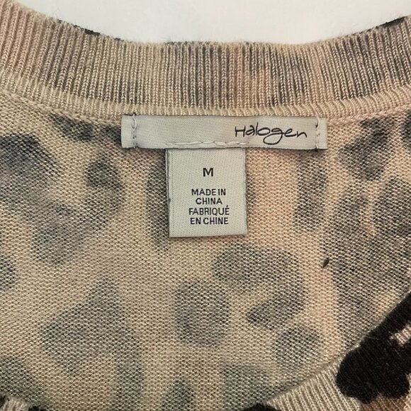 Halogen Leopard Print Crewneck Cardigan - Picture 5 of 8